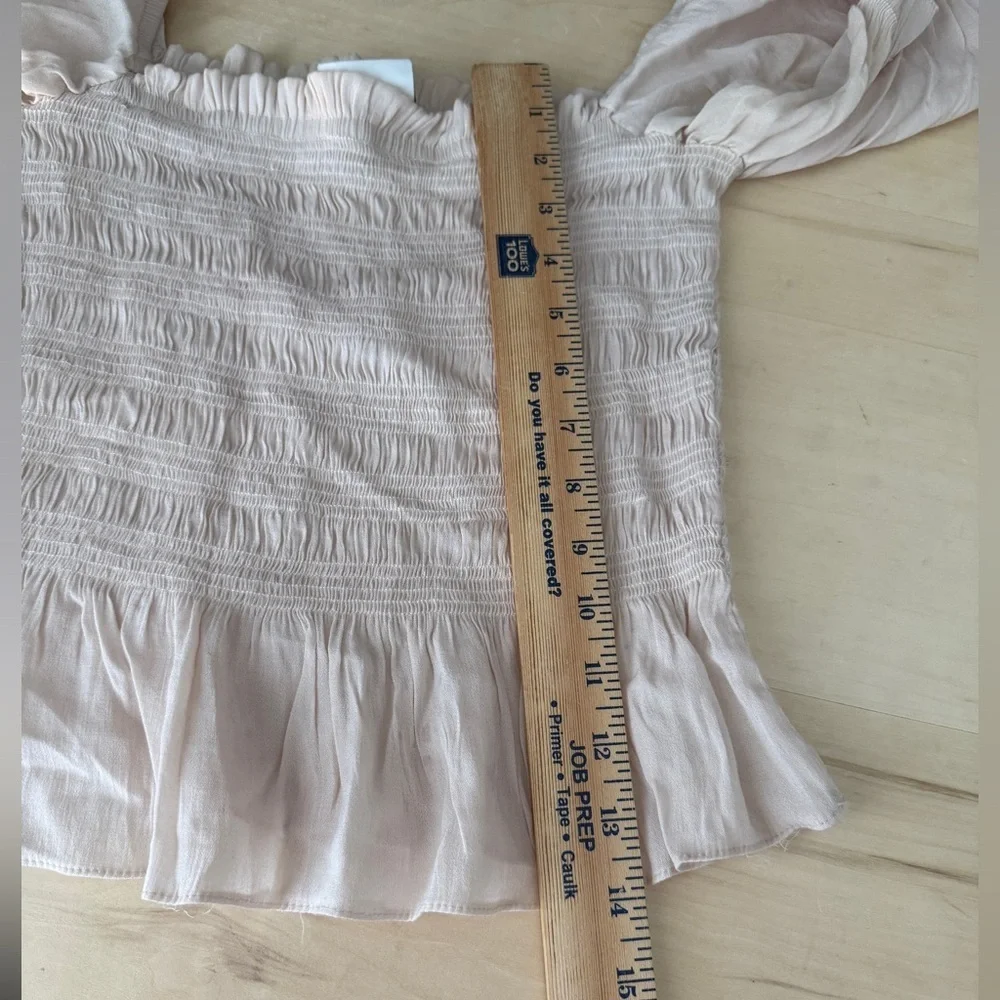 Cream Smocked Off-Shoulder Top - Picture 3 of 5